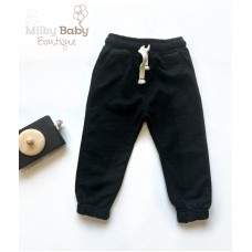 Basic katlı paça eşofman altı siyah 