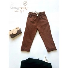 Basic katlı paça eşofman altı kahverengi 