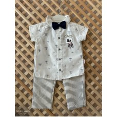 Papyonlu   gömlek pantolon erkek bebek çocuk 3'lü takım