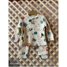 Uzay baskı detaylın erkek bebek  takım 