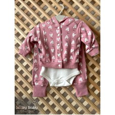 Kalp baskılı üçlü takım 