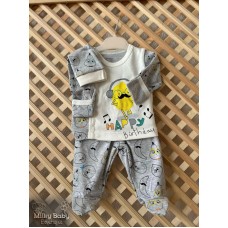 Limon adam kendinden eldivenli -şapka kombin üçlü erkek bebek takım 